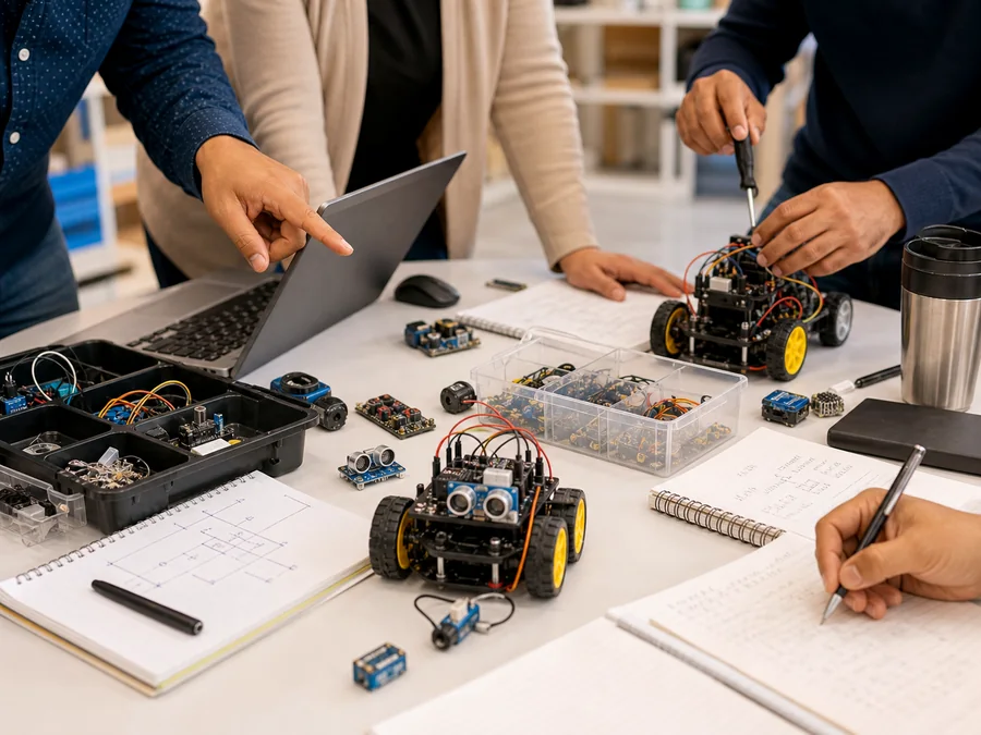 Docentes capacit&aacute;ndose en rob&oacute;tica educativa y herramientas STEM.