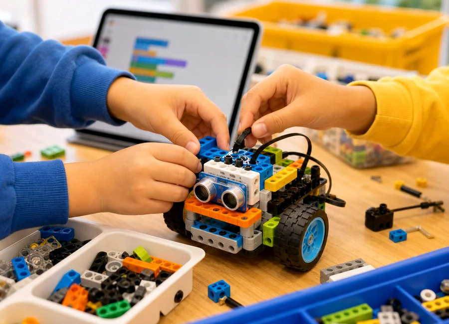 Imagen conceptual de prop&oacute;sito formativo infantil en rob&oacute;tica educativa.